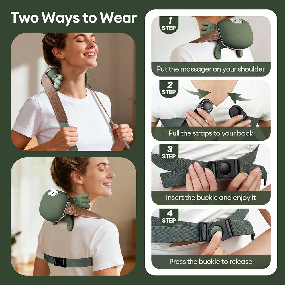 Two ways to wear the neck massager - step by step guide