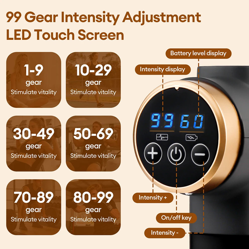 11-in-1 Percussion Massage Gun — 99 Adjustable Speeds