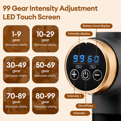 11-in-1 Percussion Massage Gun — 99 Adjustable Speeds