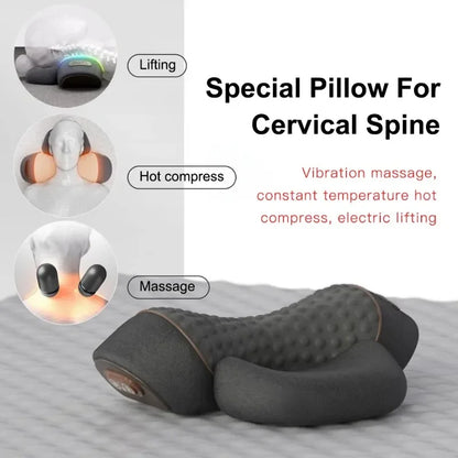 Heated Neck Support Pillow — Vibration & Optional Gentle Stretch