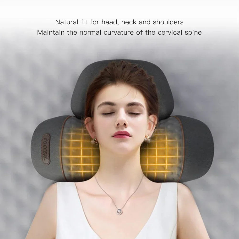 Heated Neck Support Pillow — Vibration & Optional Gentle Stretch