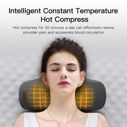 Heated Neck Support Pillow — Vibration & Optional Gentle Stretch