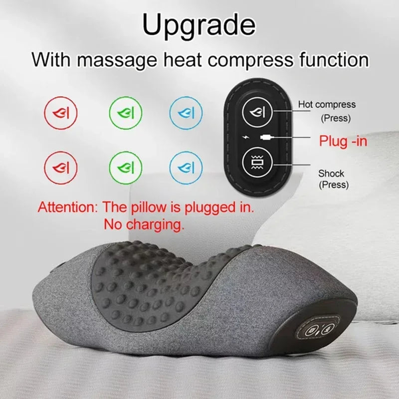 Heated Neck Support Pillow — Vibration & Optional Gentle Stretch