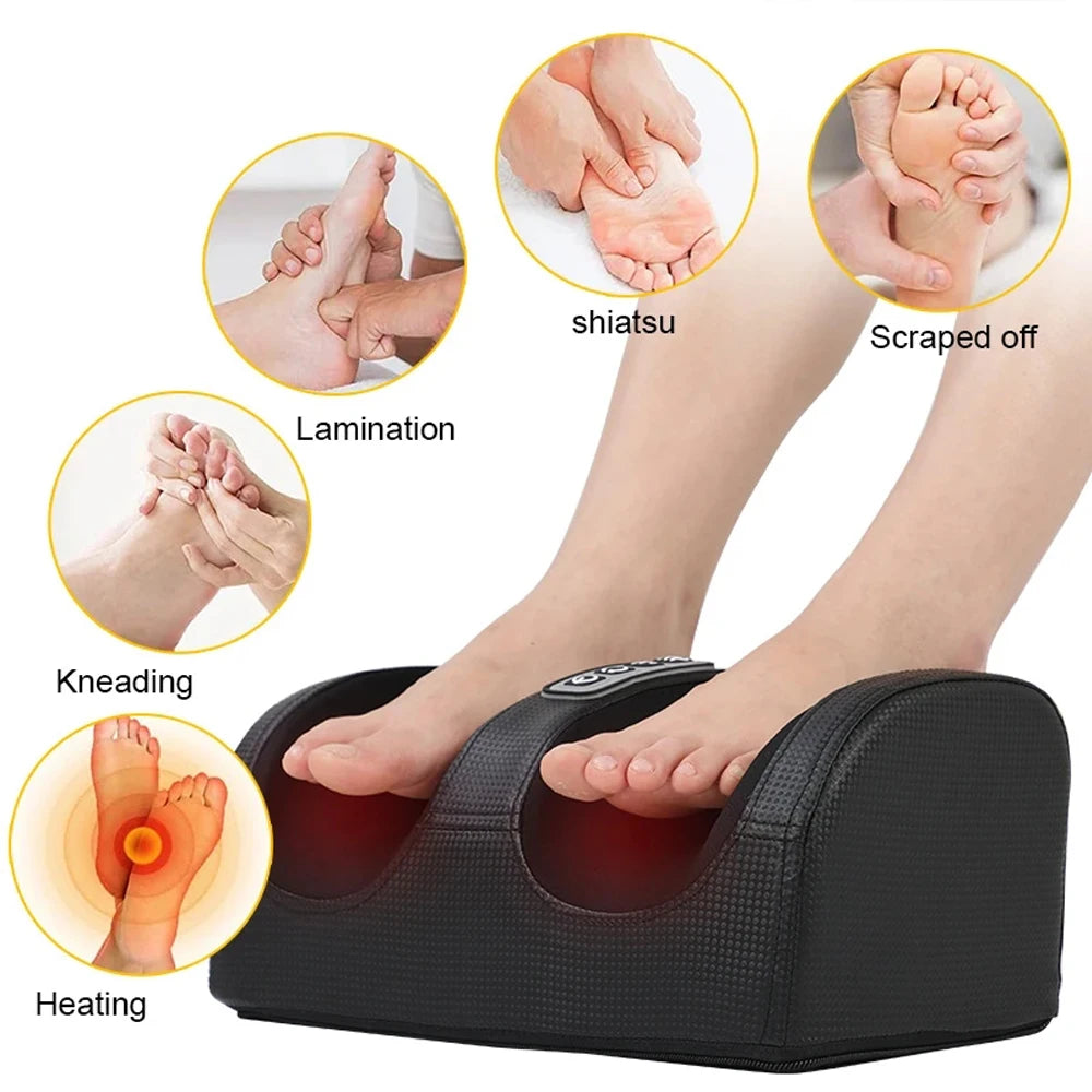 Shiatsu Foot Massager with Heat — Deep Kneading Therapy for Foot Pain Relief
