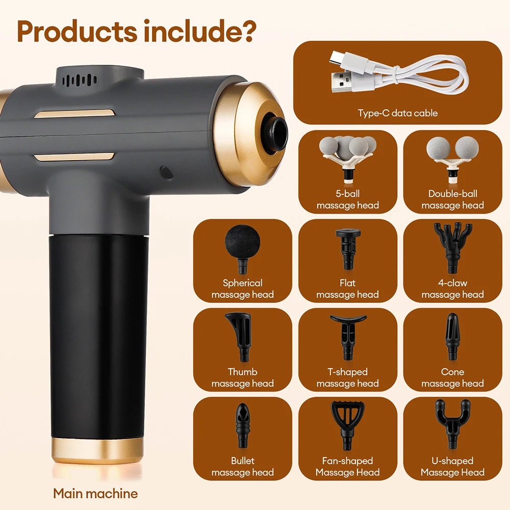 11-in-1 Percussion Massage Gun — 99 Adjustable Speeds