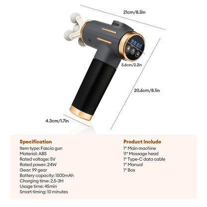 11-in-1 Percussion Massage Gun — 99 Adjustable Speeds