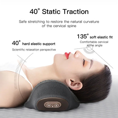 Heated Neck Support Pillow — Vibration & Optional Gentle Stretch